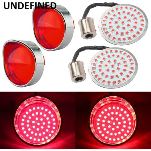 LED Bullet Turn Signal Light Panel 1156 Inserts Indicator Lamp Lens Cover for Harley Sportster XL 1200 Softail Dyna FLSTF FXD