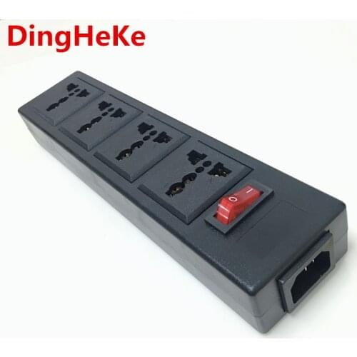 Black 250v 10a 4 jack Multifunction Universal power adaptor outlet PDU strip wiring board extension socket power cord converter