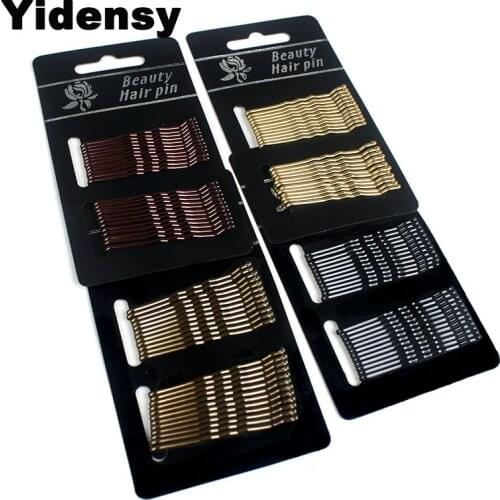 Yidensy 2018 Fashion Metal Bob Pin 5cm Shiny Gold Coffee Color Hair Clip Hair Pins Barrettes Women Female Jewelry Accessories