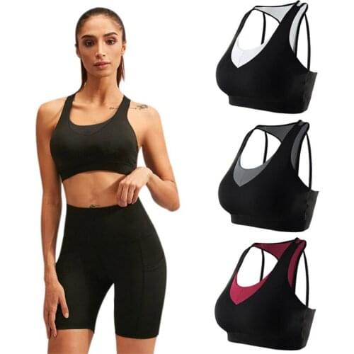Womens Sports Bra Running Fitness Vest Underwear Beauty Back Breathable Shockproof Bra