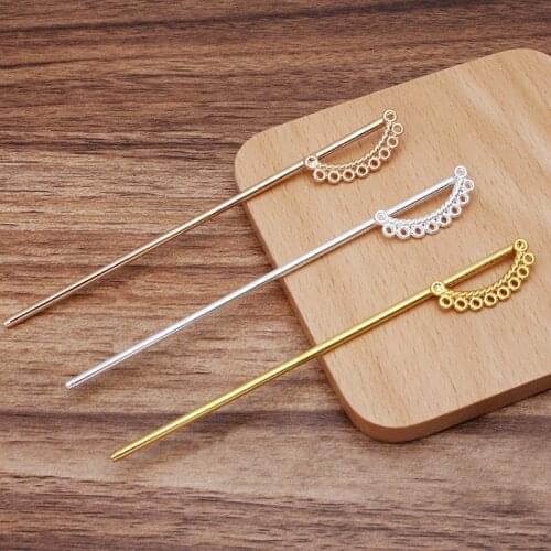10pcs/lot 120mm 3 Color Alloy Hairpin Chinese Hair Sticks Bridal Hair Fork Hair Accessories For Women
