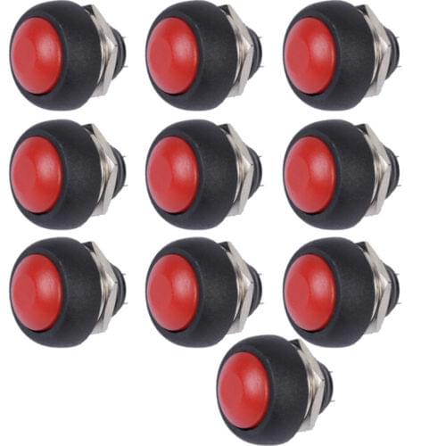 10Pcs Red Mini Round Switch 12mm Waterproof Momentary Push button Switch Sales