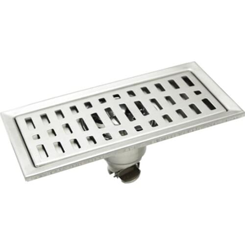 20x10cm Rectangle Stainless Steel Floor Drain Bathroom Shower Kitchen Waste Grate