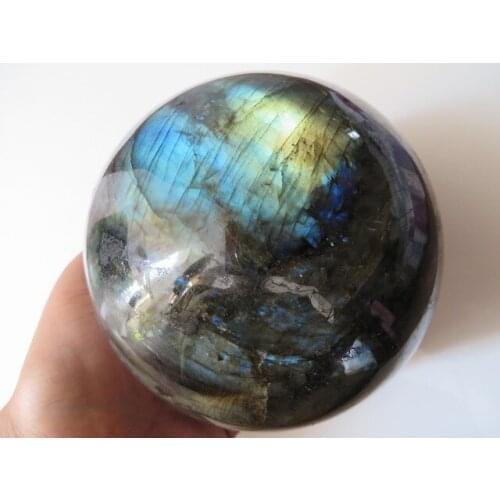 3.77lb AA Natural labradorite Quartz Ball 4.32 Inch Crystal Sphere Orb Healing