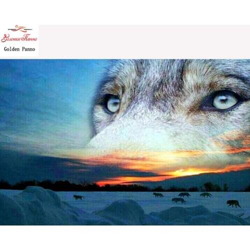 5D DIY Diamond painting Wolf Animal Full Square Diamond embroidery Cross stitch Diamond crystal Wall Painting