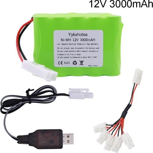 12V 3000mAh NI-MH battery Tamiya Plug with USB charger set 10x AA Ni-MH Battery Pack for RC electric toys RC cars trucks boats