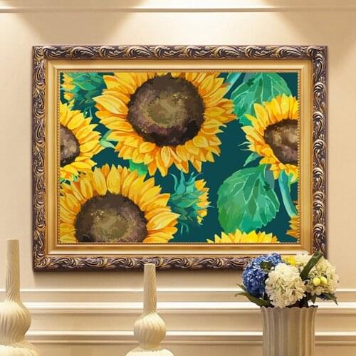 DIY 5D Diamond Embroidery Cross Stitch Sunflower Full Round Diamond Painting Home Decoration Arts Crafts Gifts