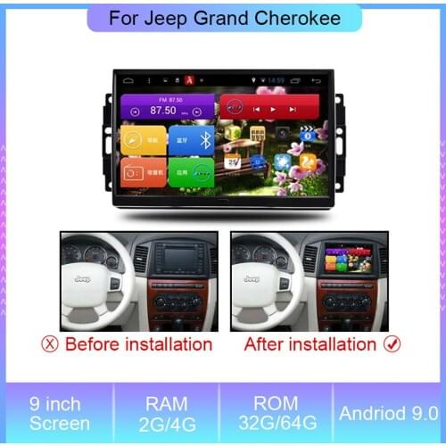 9 inch Android 9.0 Radio GPS Navigation For Jeep Grand Cherokee Video Auto Audio Navigation Head