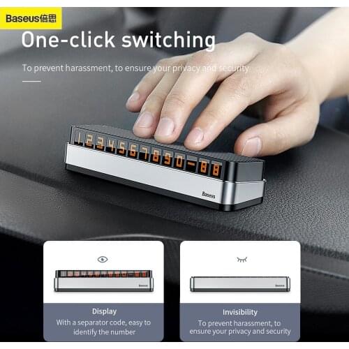 Xiaomi Baseus Car Stickers Temporary Parking Card Telephone Number Holder Auto Park Phone Number Plate Car Numbers Stickers