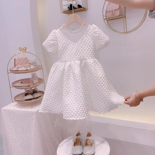 Kids Clothes Girls Summer Dress 2021 Cute Bow Birthday Princess Dress Children Flower Girl Dresses Teens Short Sleeve Vestidos