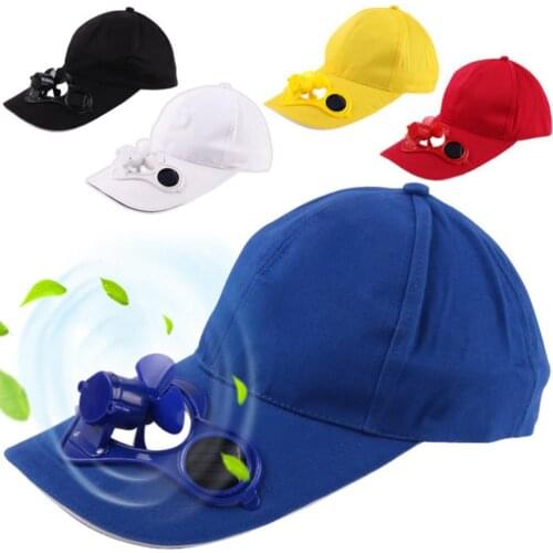 Unisex Adult Kid Summer Solar Panel Powered Cooling Fan Baseball Cap Outdoor Sport Camping Hiking Snapback Peaked Sun Visor Hat