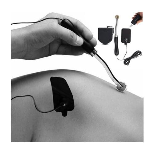 Electro Wartenberg Wheel Electric Shock Metal Gear Roller Conductive Pad Penis Clit Nipple Massage Stimulator SM Bondage Sex Toy