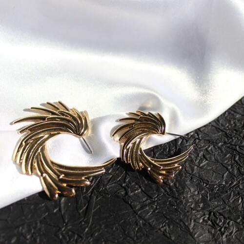 GSOLD Trendy Abstract Wing-Shaped Stud Earring Punk Style Simple Irregular Metal Geometric Earring Fashion Women Jewelry 2020