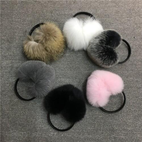 IANLAN Winter Fluffy Soft Fur Earmuffs for Womens Real Fox & Raccoon Fur Earmuffs Girls Earflaps Ladies Ear Warmers IL00511