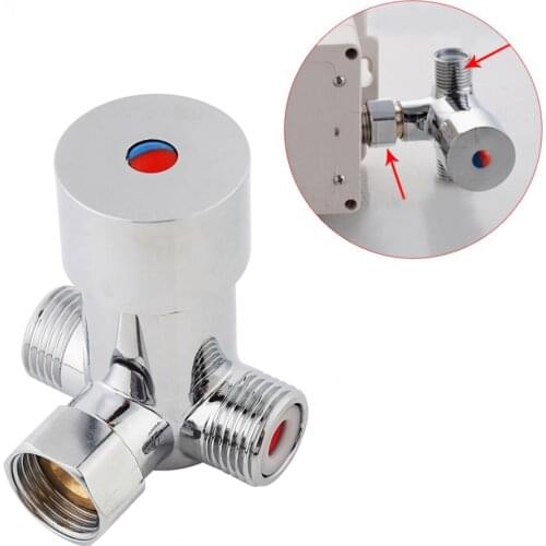 G1/2 Hot Cold Water Mixing Valve Mixer Adjustable Temperature Control for Bathroom Shower Head Faucet Tap