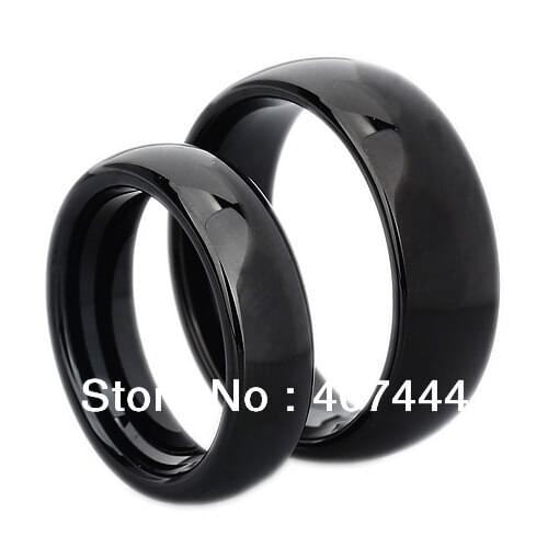 Free Shipping Cheap Price USA Canada UK Russia Brazil Hot Sales 8MM Black Domed Classic Mens Tungsten Wedding Ring Size 6-13