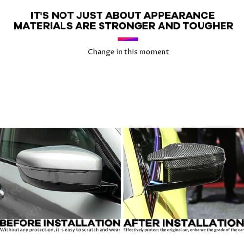 2pcs modified LHD Carbon Fiber Pattern Mirror cover caps For BMW 7 series G11 G12 730d 740e 740Li 750Li 2016-2022 M4 style RHD