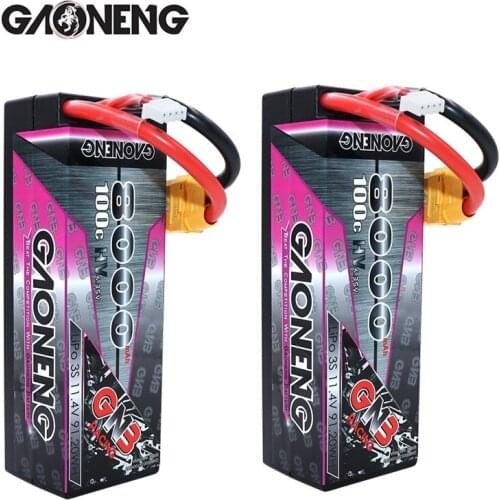 1/2/3PCS GAONENG GNB 11.4v 8000mAh 100C PLUS LiPo Battery For RC Car Racing Spare Parts With Shell Upgrade LiHV 3S Battery