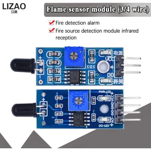 LM393 3 / 4 Pin IR Flame Detection Sensor Module Fire Detector Infrared Receiver Module for arduino Diy Kit
