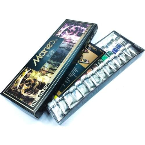 Maries 14 Colours/Set Professional Oil Paint, 14 x 12 ml Tubes Drawing Painting Pigment Hand-painted Wall Paint