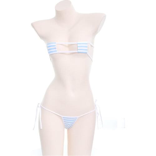 Micro bikini 2019 Sexy stripe square Lace 2 effects girl Beach Sunbathing spa swimwear women swimsuit biquini bikinis monokini