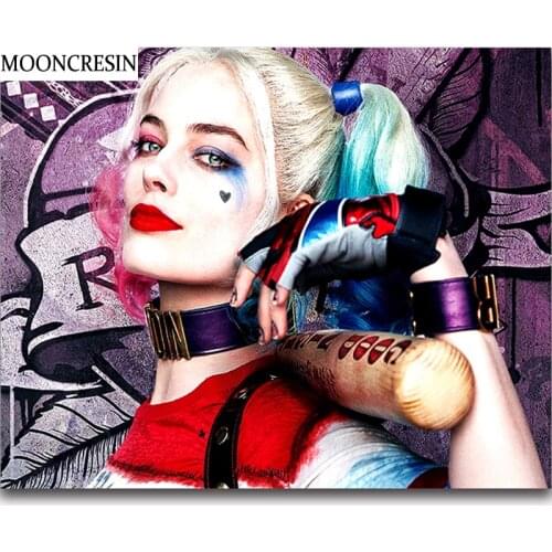 MOONCRESIN 5D Diamond Painting Cross Stitch Embroidery Paint With Diamonds Mosaic Picture Cartoon Baseball Girl Decoration Home