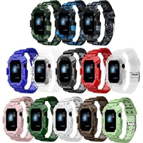 For Apple Watch Series 6 5 4 3 2 1 SE iWatch 38mm/42mm/40mm/44mm Tough Armor Soft Silicone TPU Protective Case Band Strap Cover