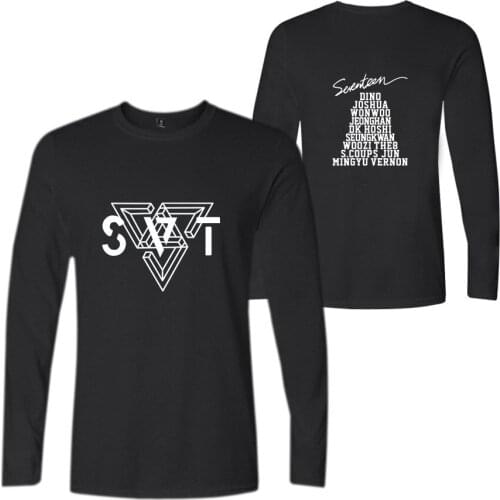 2020 new Seventeen 17 cotton T-shirt men women T shirt long sleeve funny T shirts unisex spring HOSHI Tshirt Tops kpop clothing