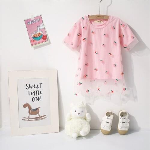 Tonytaobaby Girls' New Peach Embroidered Fairy Mesh A- Line Dress Toddler Girl Dresses