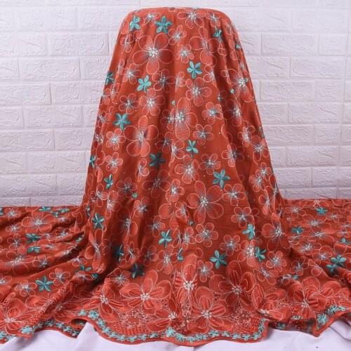 Zhenguiru New Arrival Cotton African Lace Fabric Embroidery Swiss Voile Lace Fabric Flowers Nigeria Fabric For Party Dress A2119