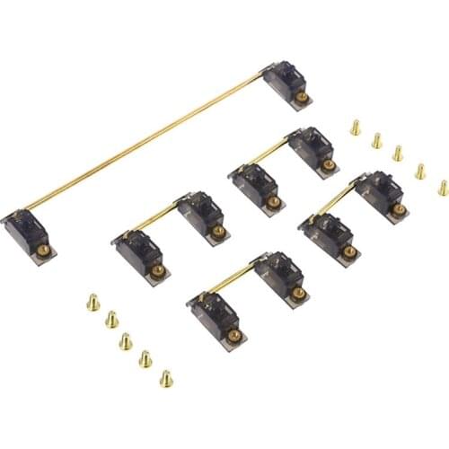 PCB Mounted Screw-in Clear Gold Plated Cherry Stabilizers Satellite Axis 6.25u 2u For Mechanical Keyboard Modifier Keys