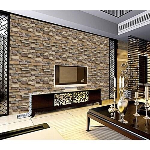 Simple Rustic Stone Brick Removable PVC Wall Roll Living Room Bedroom Restaurant Background Loft 3d Wall Paper background wall