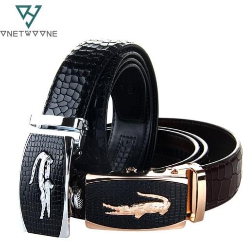 Top Quality Mans Genuine Leather Alligator Belt Luxury Designs Crocodile Belts For Boys Jeans Waist Belt Black Brown Big Size