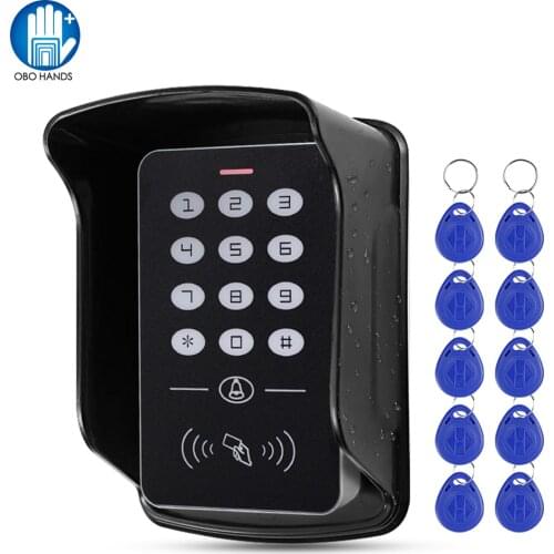 Door Access Control System RFID Keypad Waterproof Outdoor Cover 125KHz Standalone Controller Reader Door Opener 10pcs Keyfobs