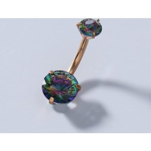 Three Claw Stainless Steel Crystal Belly Button Ring For Women Navel Body Piercing Jewelry Accessories