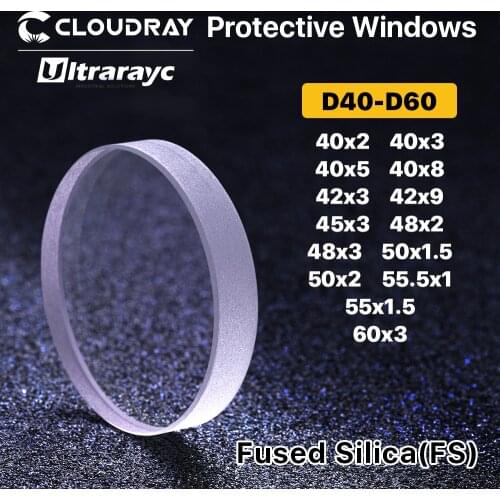 Ultrarayc Fiber Laser Protective Windows D40-D60mm Quartz Fused Silica for 1064nm Fiber Laser