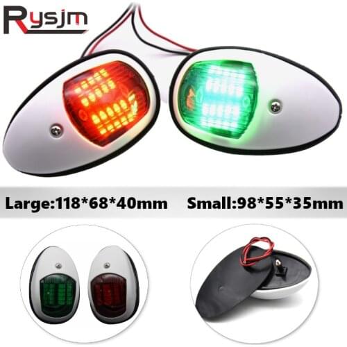 2 pcs Universal 12V LED Navigation Light Lamp Signal Lamp For Marine Boat Yacht led Bulb White Housing ABS Plastic Signal Lights