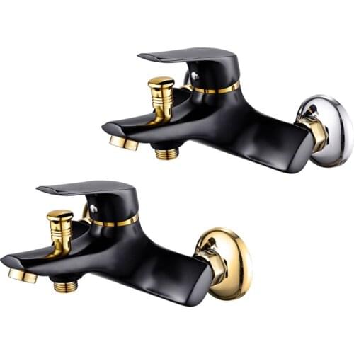 Bathroom Shower Faucet Valve 2-Function Outlet Bathtub Valve Shower Nozzle Tap Wall Mounted Single Handle Cold Hot Water Mixer