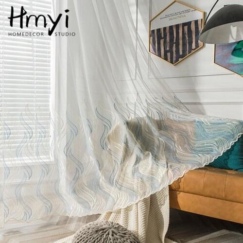 Embroidered White Sheer Curtains For Living Room Bedroom Leaves Pattern Window Tulle Kitchen Window Voile Curtains Home Drapes