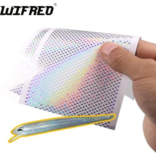 Wifreo 4PCS/Pack Holographic Fishing Lure Fly Sticker Fish Scale Lure Pressure Transfer Sticker for Jigs Squid Lure Blanks