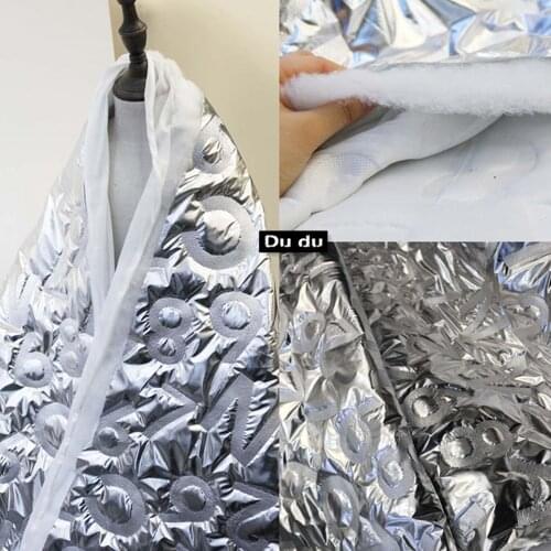 45*150CM Substrate cotton Cloth Fabric Mirror reflective letter Pattern 3 layer thickening Metal feeling Fabric DIY