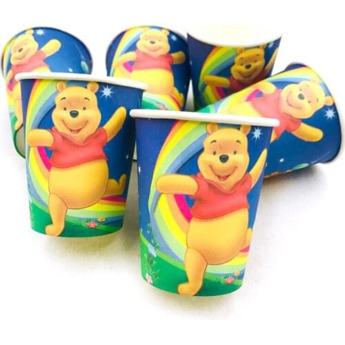 10 Kids Winnie Bear Cup Happy Birthday Party Supplies Festival Decoration Event Party Favor Gender Reveal Decor