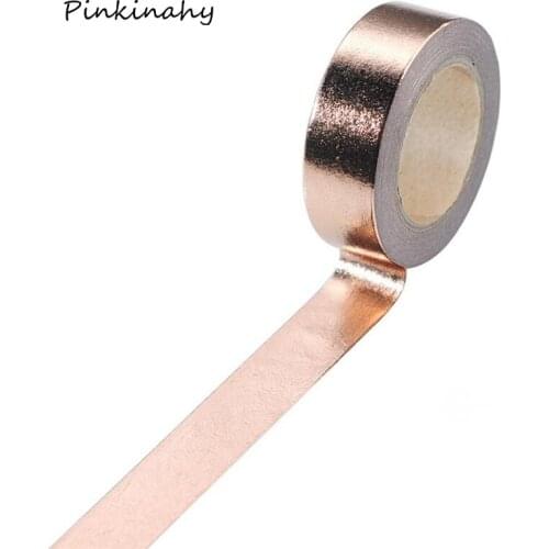 10 M Golden Pink Color Foil Washi Tape Quality Stationery Diy Scrapbooking Photo Album School Tools Scrapbook Paper Sticker Mask
