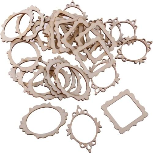 10 Packs various Wooden Frame Craft Shapes Craft supplies Cutout DIY