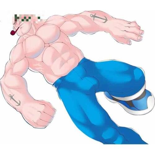 13cm x 11.3cm Cartoon Muscular Popeye Sticker Motorcycle Decal Vinyl Window Skateboard Decor Waterproof Car Stickers