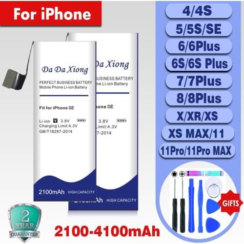 2020 High capacity battery For iPhone 6 6S 7 8 Plus X XR Xs Max Replacement Batteries Internal Phone For iPhone 5 5S SE Battery
