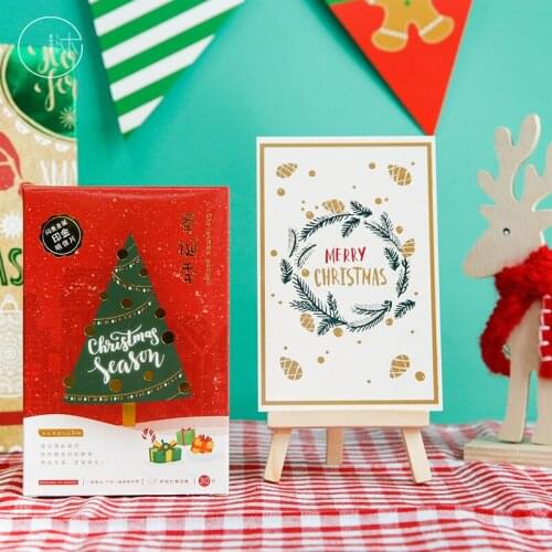 30 Pcs/Set Merry Christmas Season Postcard /Greeting Card/Message Card/Xmas And New Year Gift