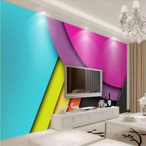 Beibehang Custom wallpaper 3d photo mural fashion color block simple geometric abstract interior bedroom background wall paper