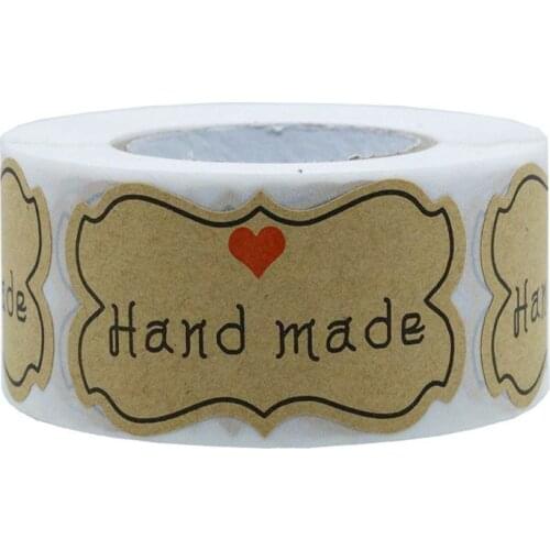 50-250 Pcs Kraft Paper Stickers Hand Made Seal Labels DIY Gift Packaging Holiday Present Stickers Cute Sticker Stationery