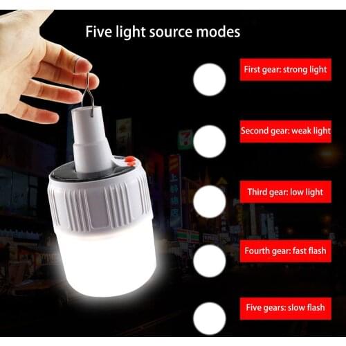 60W solar & direct charge USB dual purpose LED emergency lamp Portable Emergency Night Market Light Outdoor Camping Home